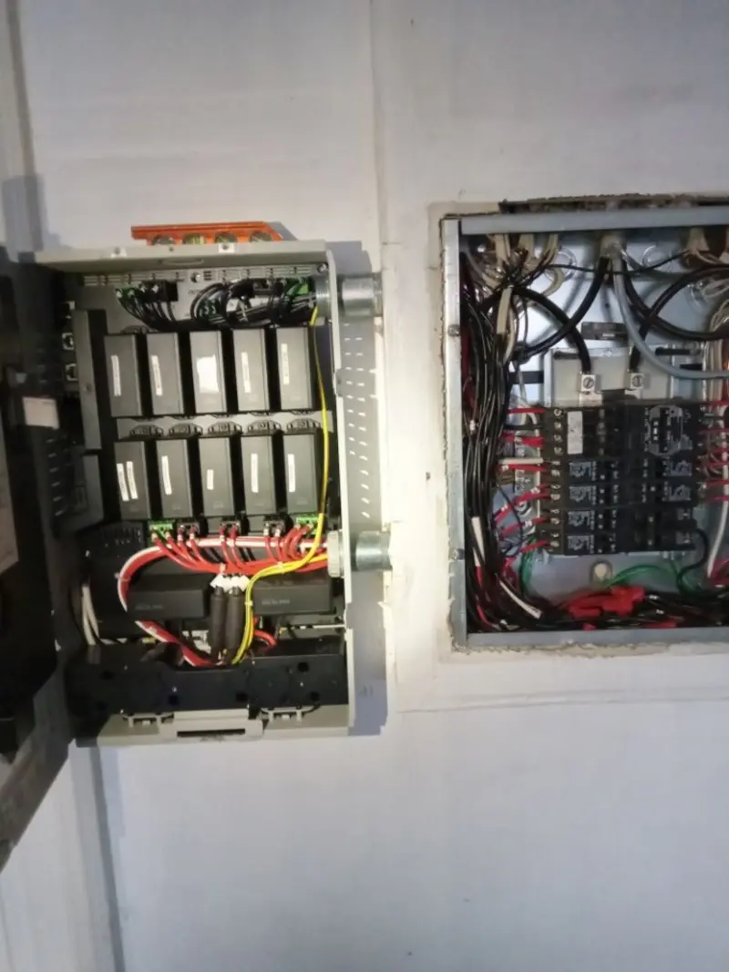 Electrical panel upgrade completed for Security Camera Wiring in Progress Village